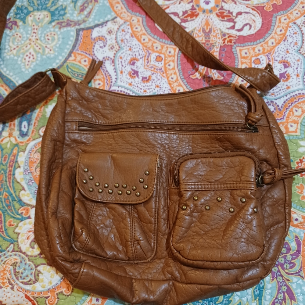 Brown leather purse
